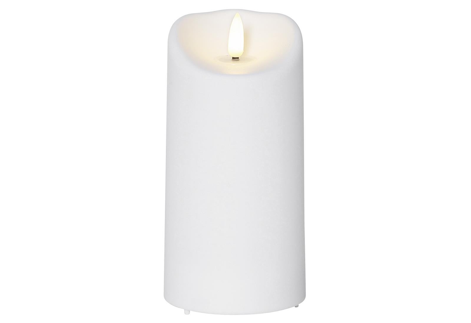 BEST SEASON LED Kerze Outdoor Flamme 15x7,5cm weiß