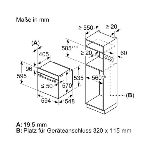 Bosch HRA534BS0 Serie 4 Einbau-Backofen