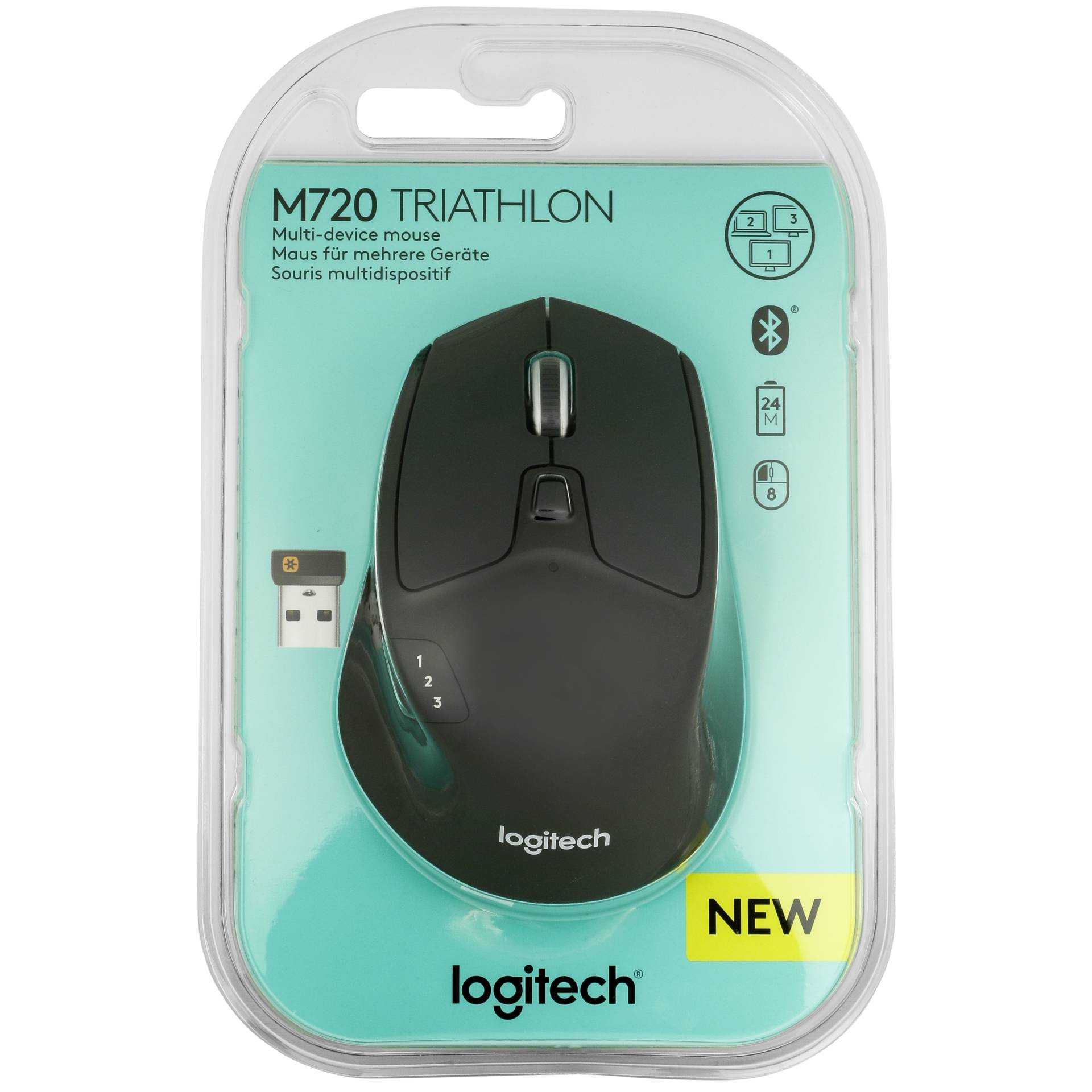 Logitech M720 Triathlon - Maus - Für Rechtshänder - optisch - 7 Tasten - kabellos