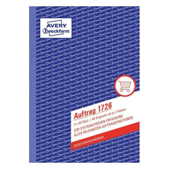 AVERY ZWECKFORM Auftragsbuch 1726 A5 3x40 Blatt