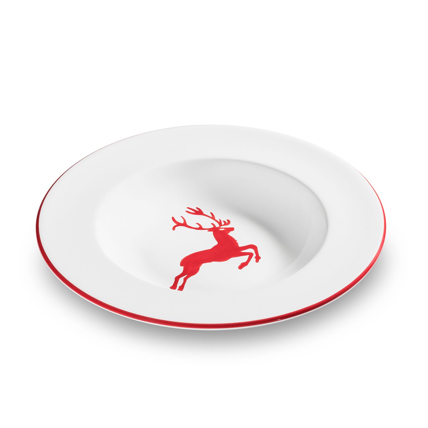 Gmundner Keramik Rubinroter Hirsch  Suppenteller Gourmet (Ø 24cm)